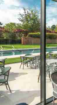 Dining room and outdoor pool