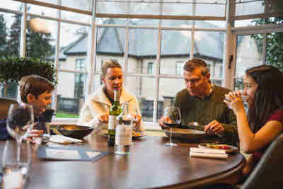 Family having dinner