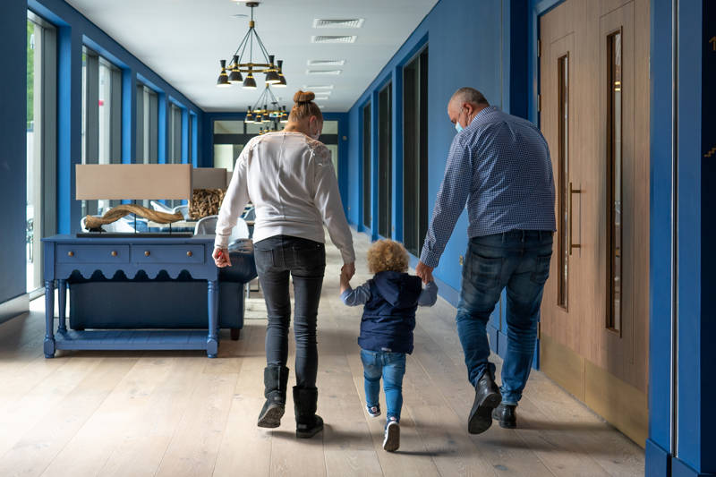 Family holding hands