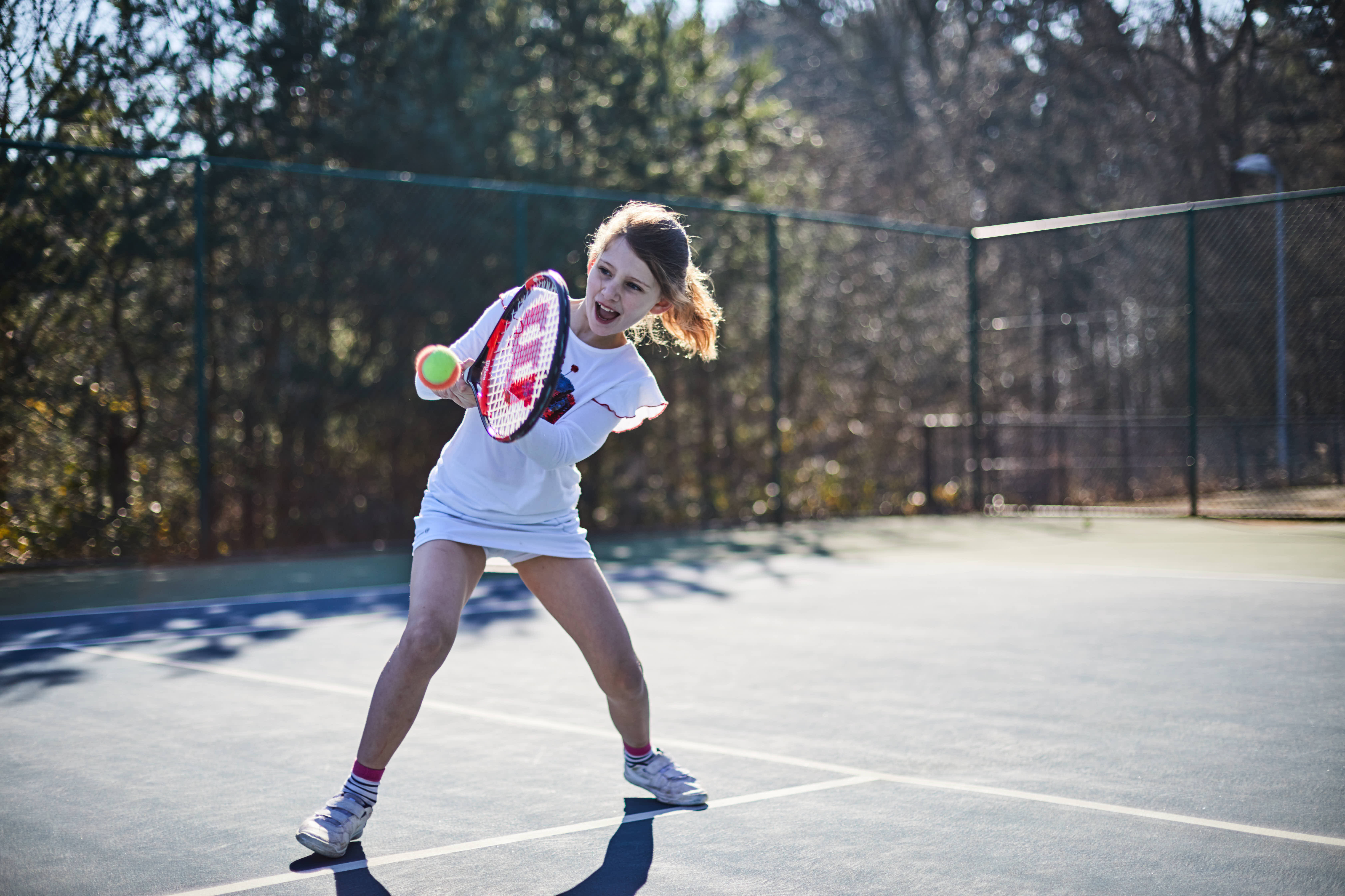 Girl playing tennis