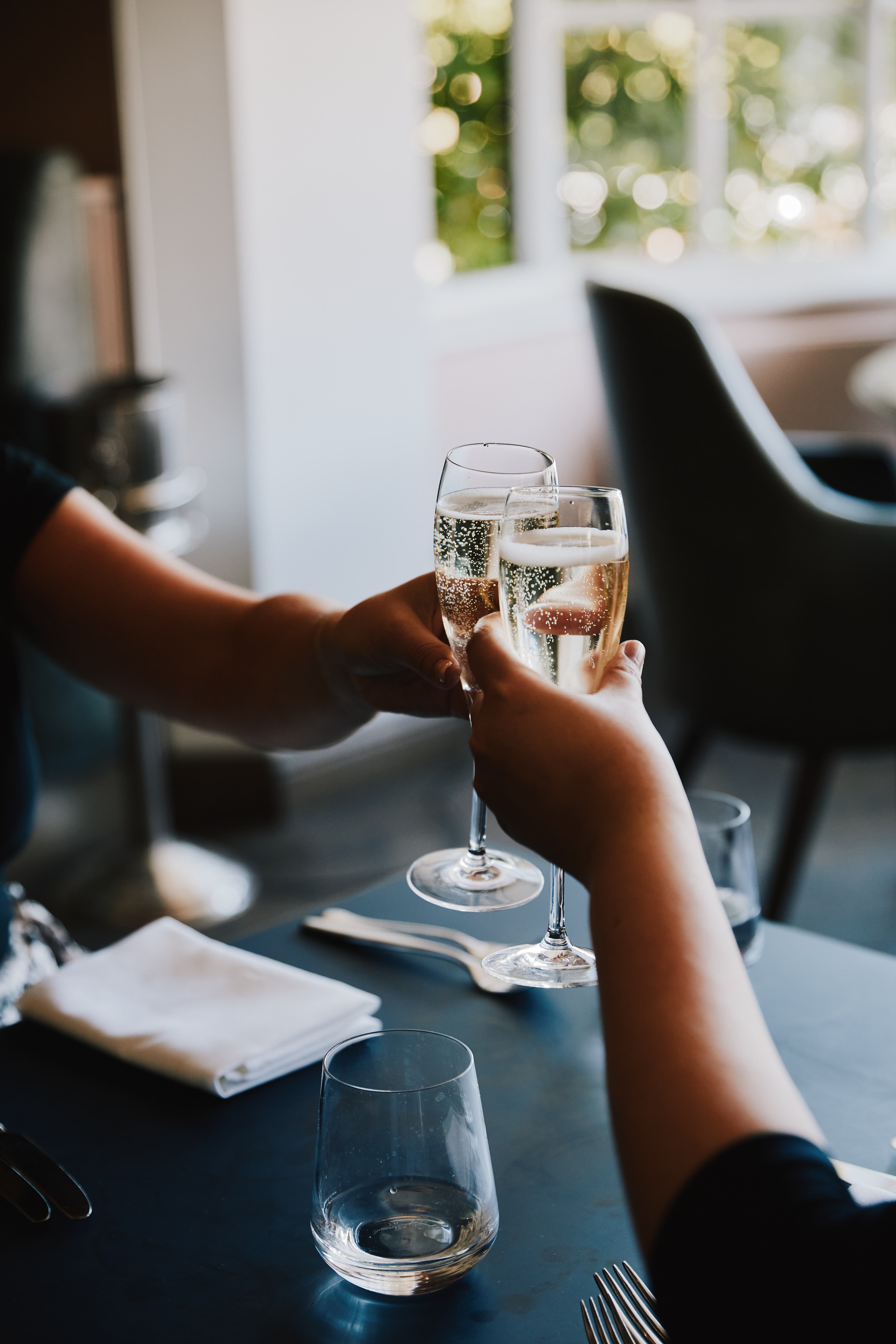 Two flutes of champagne