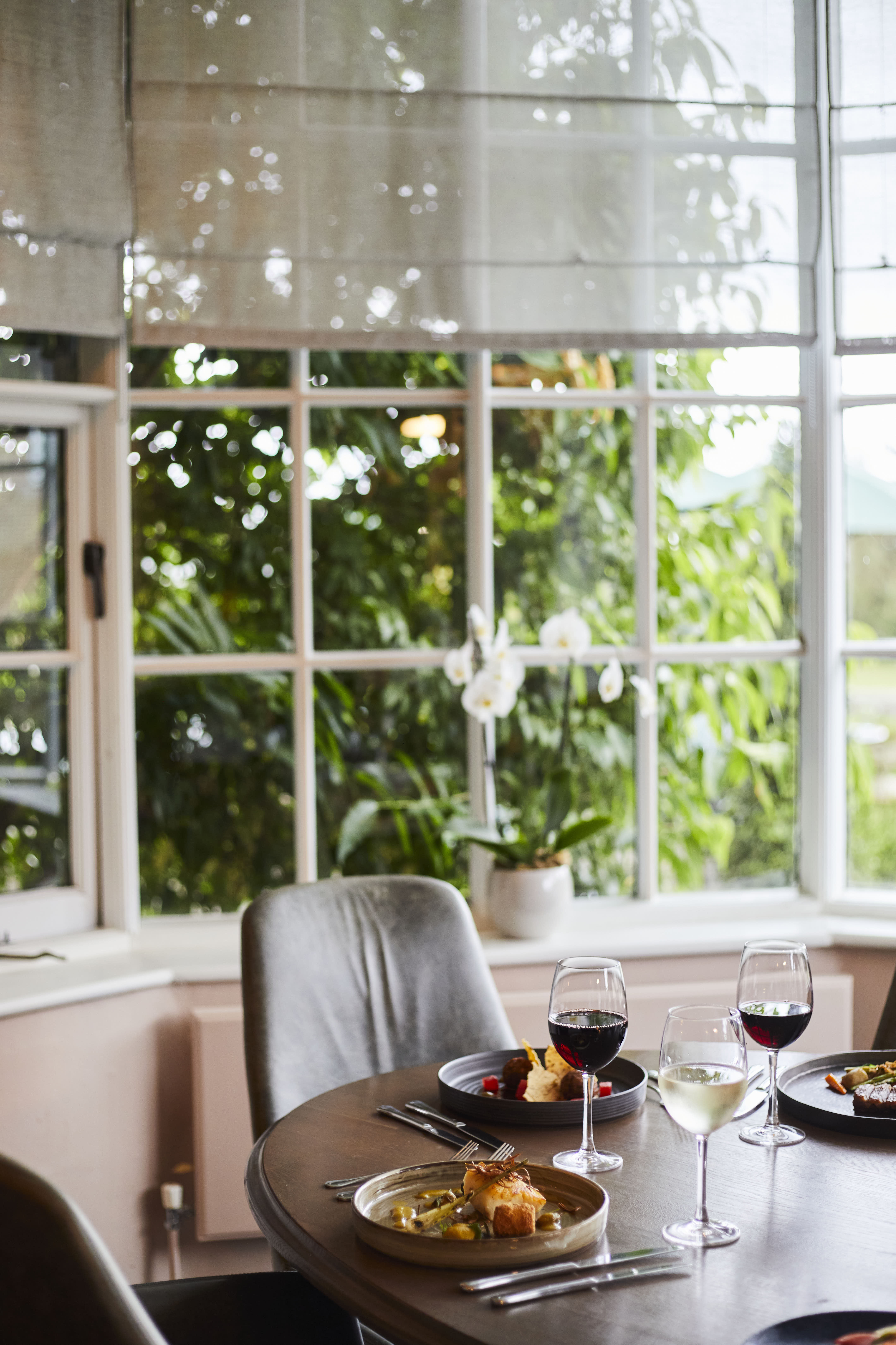 Restaurant table in window