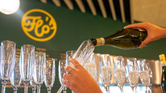 Champagne being poured