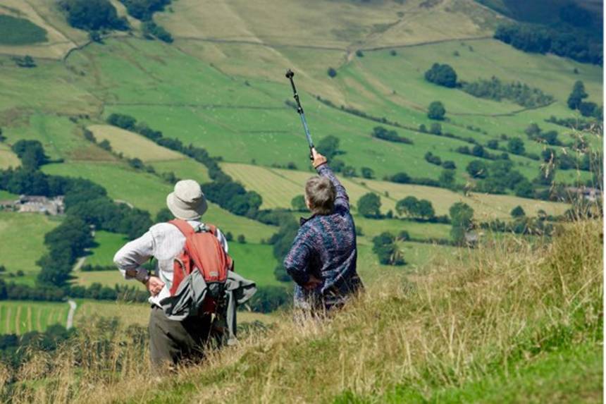 Two Men On A Walk In The Countryside