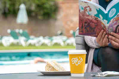 Coffee by pool