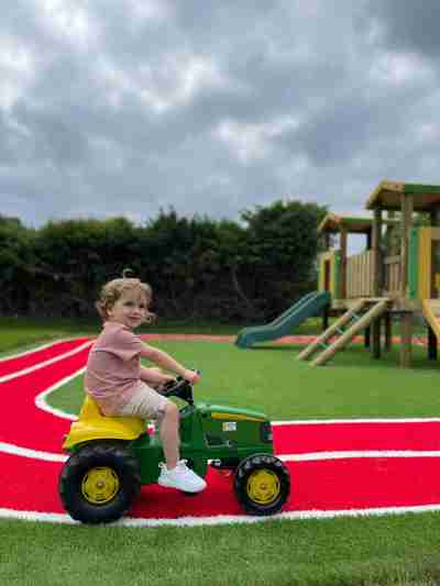 Boy on tractor