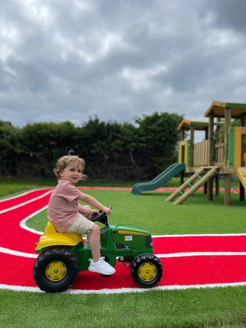 Boy on tractor